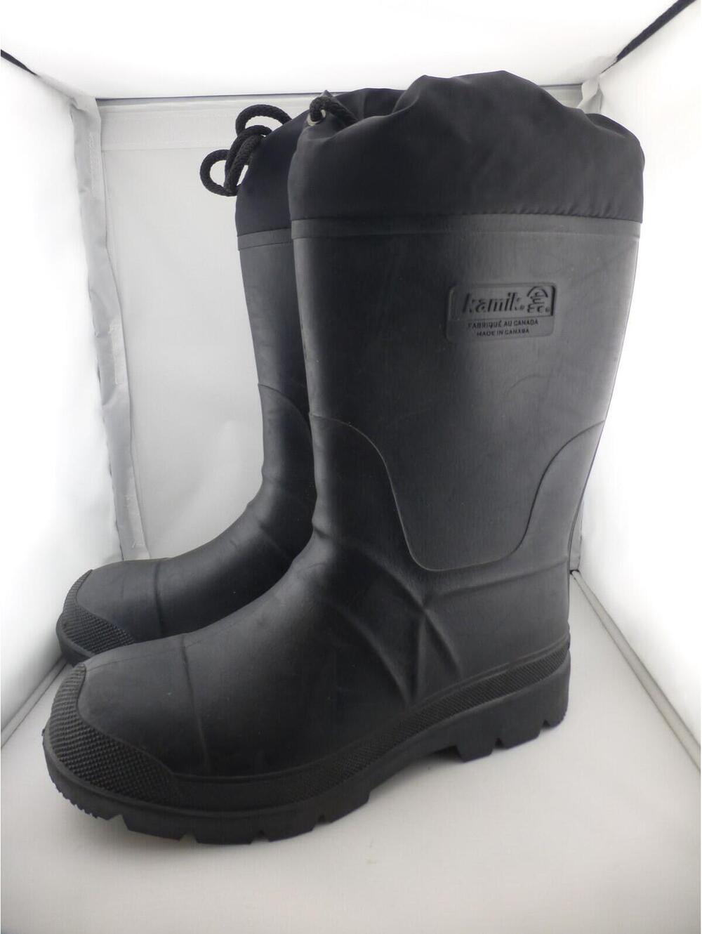 Kamik Men's Black Waterproof Insulated Winter Snow Rain Boots Made in Canada M3